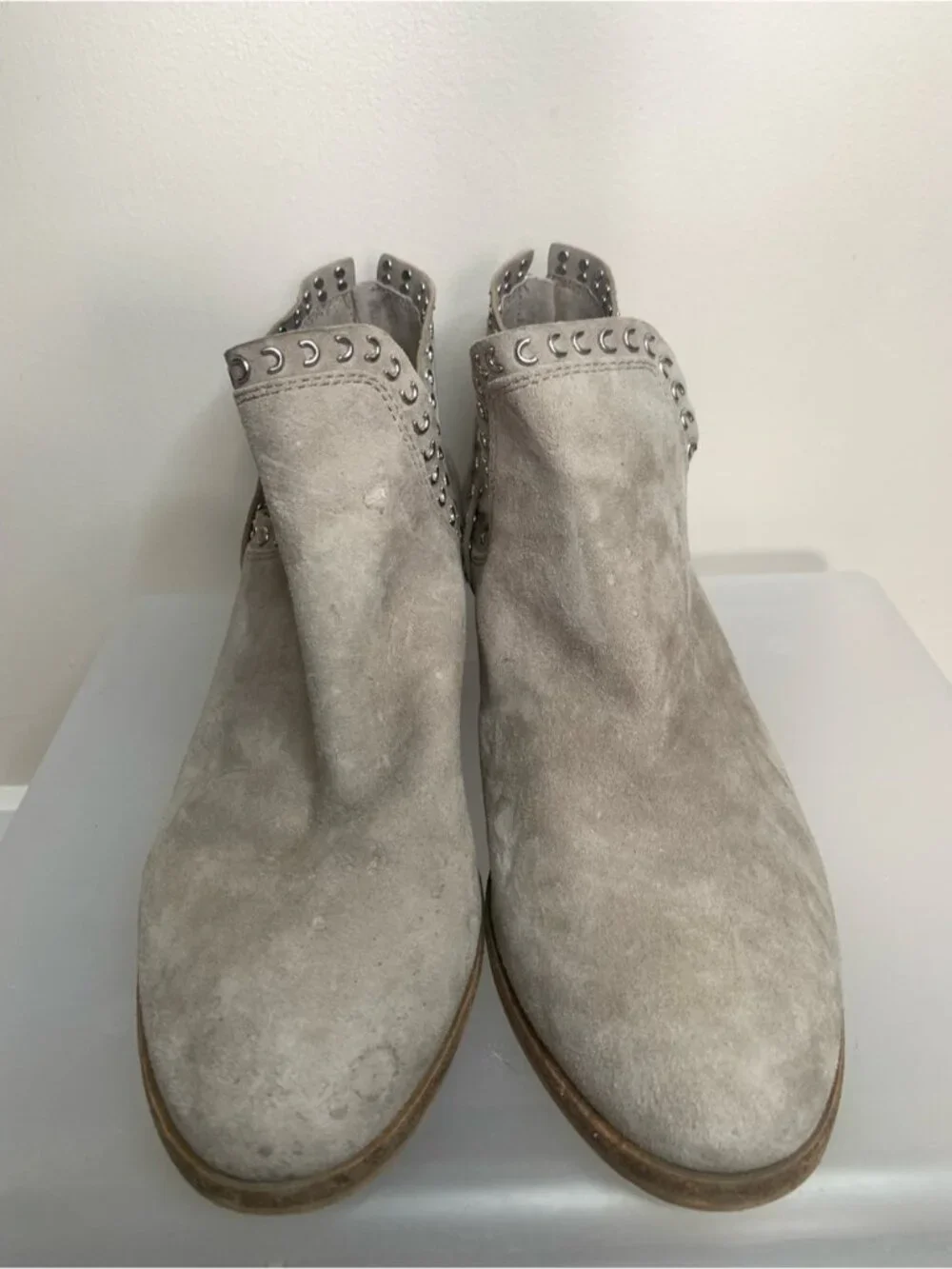 Vince Camuto Leather Suede Western Studded Boot 9.5